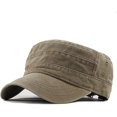 thumbnail image 1 of Gorra militar Gorras militares de mezclilla lavadas vintage Gorra plana de algodón Regalo para deportes al aire libre, 1 of 5