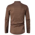 thumbnail image 4 of Camisa suelta de manga larga de lino para hombres de primavera y verano Pompotops  oipoqjl47530, 4 of 9