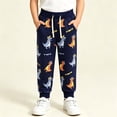 thumbnail image 3 of Tbopshirt Children Joggers Sweatpants for Boy Print Drawstring Elastic Waist Cuffed Casual Pants with Pockets, 3 of 6