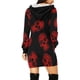 thumbnail image 4 of Moda Mujer O-cuello Manga larga Camiseta Estampado Blusa con capucha Bolsillos Tops Fridja ghj987+6180, 4 of 6
