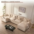 thumbnail image 5 of Bigsyy 4-Seater Sectional Sofa Bed, Cloud Couch for Adults, Chenille Fabric, Sleeper Sofa for Living Room, Cozy Beige, 5 of 6