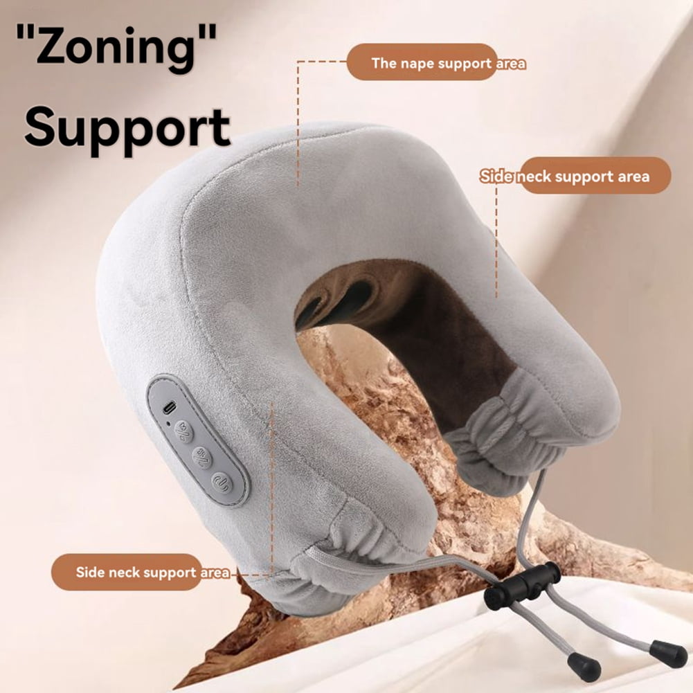 U-Shaped Cervical Massage Pillow EMS Pulse Remote Control Heating Neck Electric Massager Home  Gift