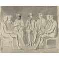 thumbnail image 2 of William Blake 14x12 Gold Ornate Wood Frame and Double Matted Museum Art Print Titled - Group of Men Seated in a Circle (Recto) (C. 1780-1785), 2 of 4