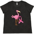 thumbnail image 3 of Inktastic Breast Cancer Pink Ribbon Flamingo Women's Plus Size T-Shirt, 3 of 5