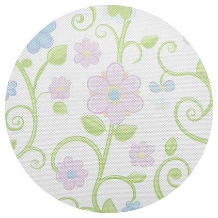 

Delicate Flower Design 15.4in Diameter PVC Plate Mat Heat-Resistant and Cuttable Kitchen Decor