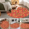 thumbnail image 5 of Round Rugs 3Ft, Yellow Sunflower Round Area Rug Washable Indoor Throw Carpet, Vintage Floral Garden Pastoral Botanical Small Non Slip Circle Rug for Bedroom Living Room Home Decor Aesthetic, 5 of 8