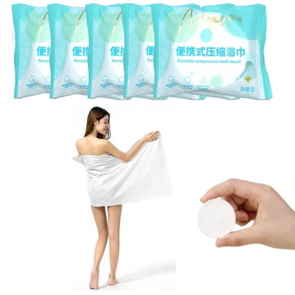 4 Pack Large Compressed Towels 55''X27.5'' Disposable Washcloths Portable Travel Towels Cotton Wash Cloth Individually Wrapped Bath Towel for Traveling Swimming Camping Hiking Beach,Topboutique