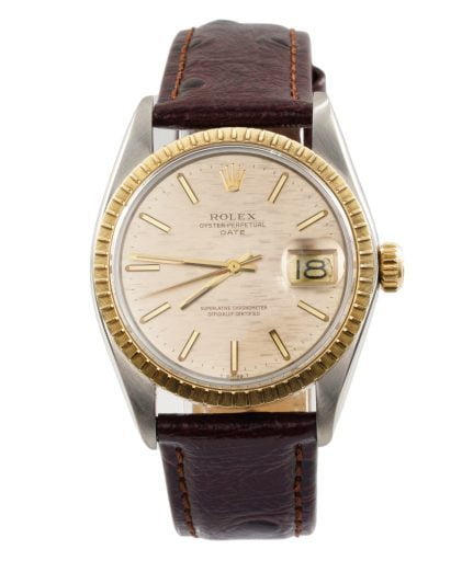 Pre-Owned Mens Rolex Two-Tone 14K/SS Date Watch Gold Mosaic Dial 1505