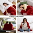 thumbnail image 7 of IR Imperial Rooms Fleece Bed Throw Blanket, Plush, Travel and Couch Fuzzy, Cozy Washable Ultrasoft Twin Size Burgundy, 7 of 7