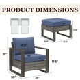 thumbnail image 3 of Bellefurn Patio Chairs Set of 2 with Ottoman,Wicker Outdoor Furniture Chairs Set Rattan High-Back Outdoor Chairs with Cushions for Porch,Deck,Balcony,Garden, 3 of 7
