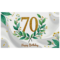 thumbnail image 3 of Elegant Leafy Floral Themed 70th Birthday Banner Backdrop Happy Birthday Party Decorations Photography Props Background for Celebrations Event Decor, 3 of 8