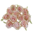 thumbnail image 2 of 12 rosas artificiales de seda para decoración de ramos de boda. champán, 2 of 9