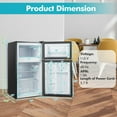 thumbnail image 2 of Spaco 3.2 Cu. Ft Compact Mini Fridge with 5 Temperature Settings, 2-Door Mini Refrigerator for Kitchen, Office, Dormitory, Apartment, Mini Refrigerator for Indoor as Kitchen, Silver, 2 of 4