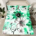 thumbnail image 2 of Erosebridal Chic Floral Bed Sheets Set Women Daisy Flower Sheet Set, Green Ombre Bed Set Gradient Oil Painting Full Sheets, Vintage Watercolor Bedding Set, 2 of 5