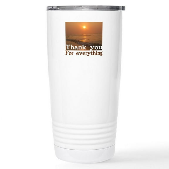 CafePress - Thank You Stainless Steel Travel Mug - Insulated Stainless Steel Travel Tumbler 20 oz.