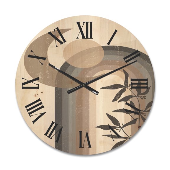 Designart 'Abstract Moon and Sun In Gray and Blue' Modern Wood Wall Clock