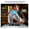 thumbnail image 3 of Bietrun Wireless Microphone, Rechargeable Metal Dual UHF Cordless Dynamic Handheld Microphone System for Home Karaoke, Meeting, Party, Church, DJ, Wedding(UHF 240ft Range)(Receiver with Bluetooth), 3 of 10