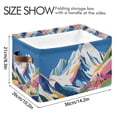 thumbnail image 4 of Yayeee Canvas Storage Basket with Handles for Shelves Fabric Bins Closet Organizer, Abstract Snow Mountain, 4 of 8