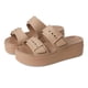 thumbnail image 1 of Sandalias con cuña Crocs Brooklyn Buckle Low Latte para mujer, 1 of 7
