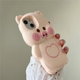 thumbnail image 3 of Phone Case for iPhone 14 Case, Kawaii Piglet Phone Cases 3D Silicone Cartoon Case Cute Case Soft Rubber Shockproof Protective Case for Women Girls (Pig with Heart), 3 of 14