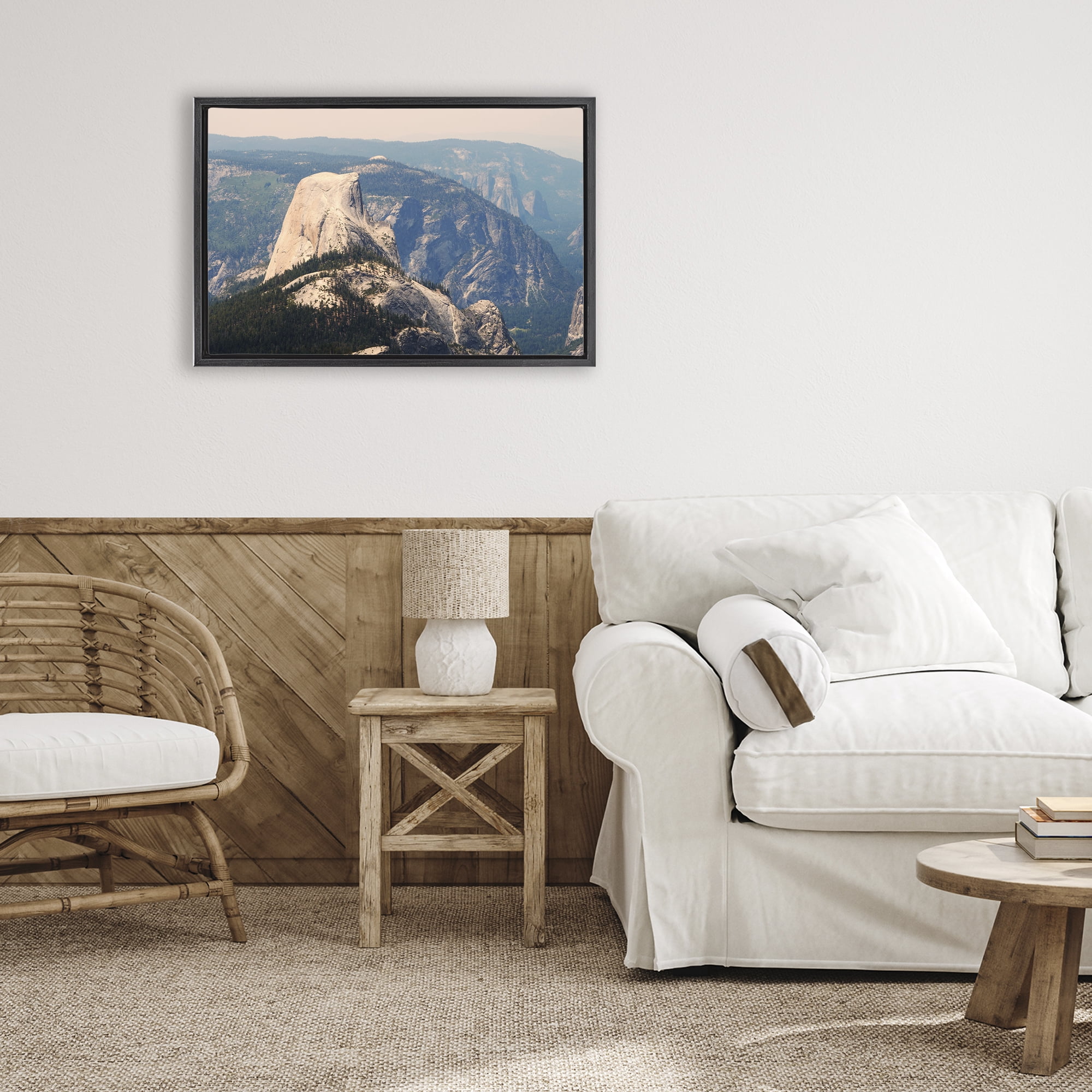 Stupell Industries Granite Monolith Above Forest Black Framed Floater Canvas Wall Art, design by Gemma Bardot