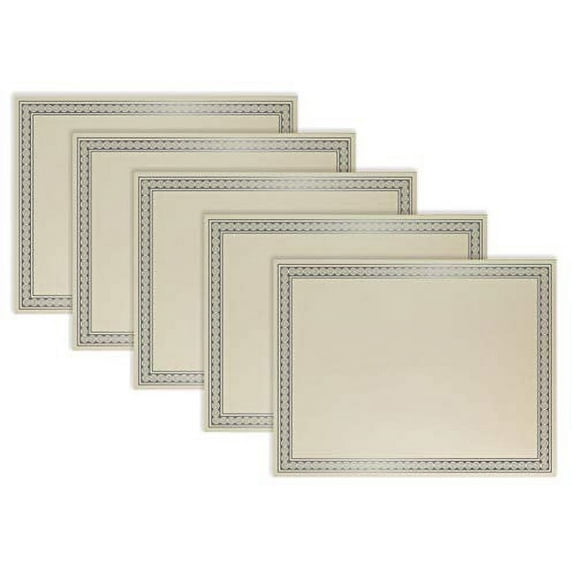 Better Office Products Ivory Certificate Paper, with Silver Foil Border 8.5" x 11" 50 Sheets