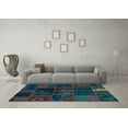 thumbnail image 3 of Ahgly Company Indoor Rectangle Oriental Light Blue Modern Area Rugs, 8' x 12', 3 of 4
