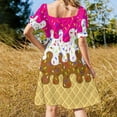 thumbnail image 3 of Waffle C Neopolitan Ice Cream With Sprinkles-Vestido de manga corta Vestido largo Falda de mujer vestidos de noche para mujer, 3 of 6
