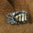 thumbnail image 3 of Brass Powerful Fist Breaking Stone 925 Sterling Silver Ring Biker Punk Jewelry TA77B US Size 14.5, 3 of 16