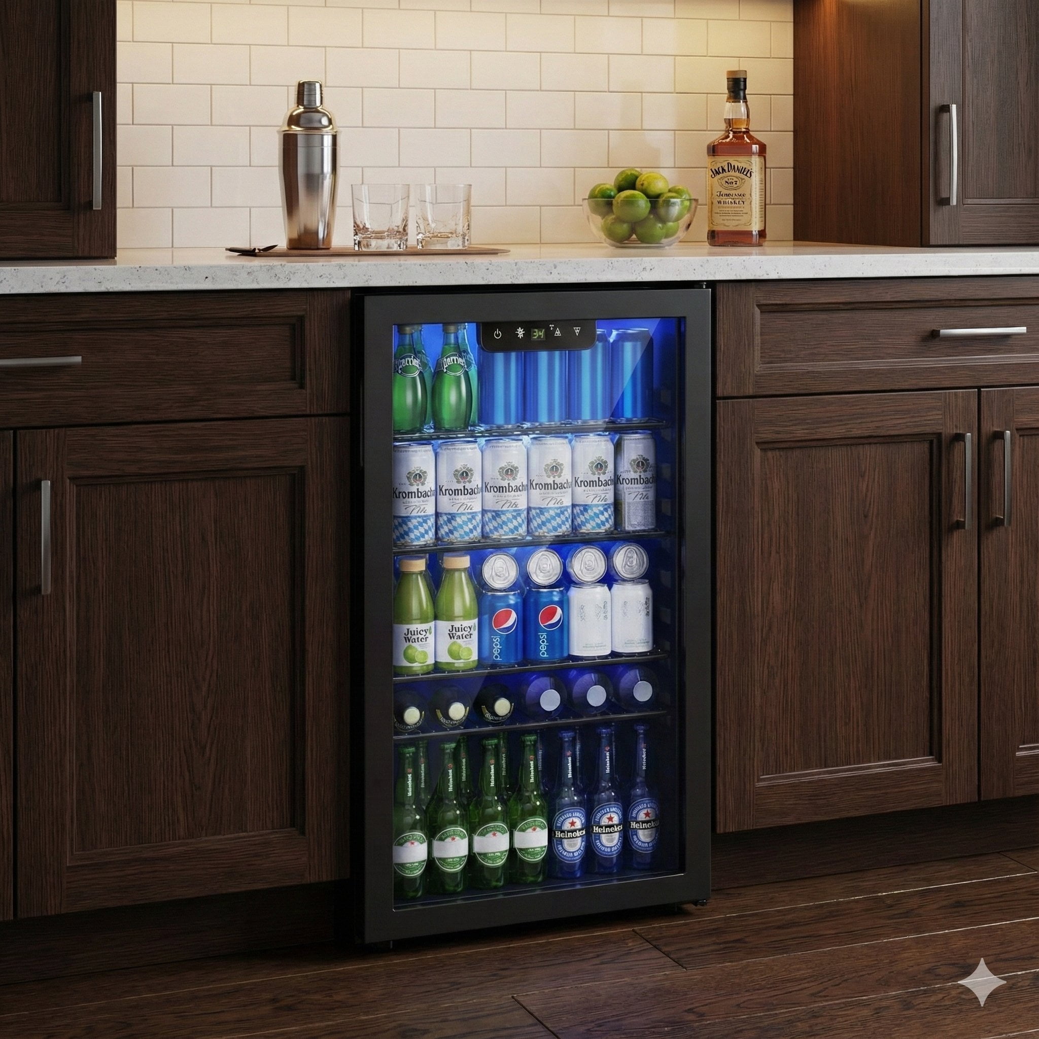 EUHOMY 3.2 Cu.ft Beverage Refrigerator: Your Ultimate 125 Can Cooler for Effortless Entertainment, Black