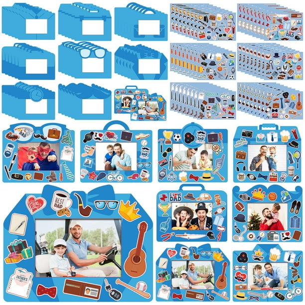 Marco de fotos artesanal Beeveer para el Día del Padre para niños, bricolaje, 96 unidades