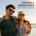 thumbnail image 3 of Cyxus Folding Sunglasses For Women Men（easy to carry） Lightweight TR90 Polarized Sunglasses UV400 Protection Anti Glare（Black）, 3 of 7