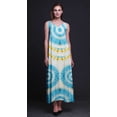 thumbnail image 2 of Bimba Robe Longue Maxi Imprimée à Bretelles Spaghetti Ajustables en Rayonne Teinture sur Nœuds pour Femmes Boho-TG, 2 of 4