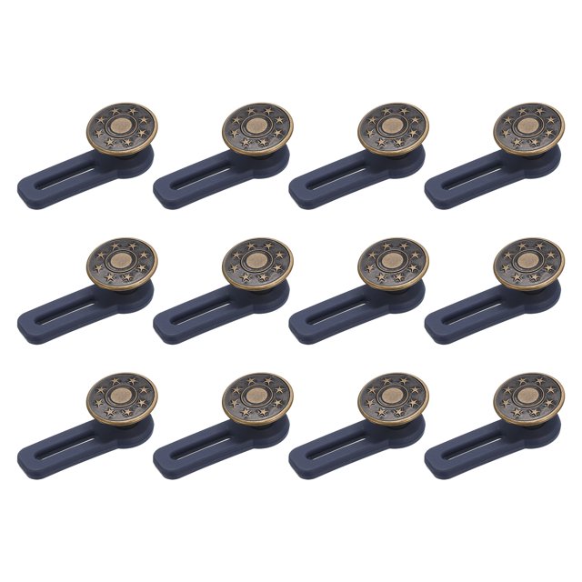 Unique Bargains Button Extenders, 12pack - Silicone Pants Waist Extension(Dark Copper,1.38')