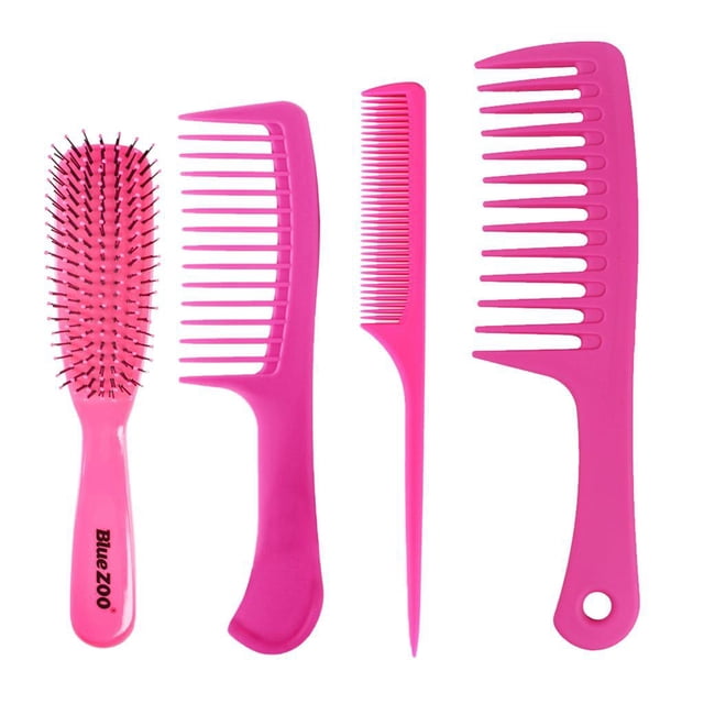 Conjunto de 4 Herramientas Profesionales para Estilizar el Cabello en Salones de Belleza - color rojo