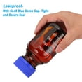 thumbnail image 4 of Uxcell Round Media Storage Bottles, 1000ml Thickened Glass Graduated Round Bottles with GL45 Red Screw Cap for Lab Water Reagent Liquids, Brown, 4 of 7