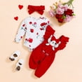 thumbnail image 2 of YDFCWXW Baby Girl Clothes Suspender Skirt Ruffled Romper + + Headband Outfits 0-18 Months (Red, 3-6 Months), 2 of 5