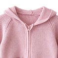 thumbnail image 4 of Agkizg Baby Girls Hooded Raglan Jacket Zip Up Cute Winter Coat with Pockets Solid Color Warm Casual Outerwear for Toddler, 4 of 5