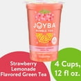 Joyba Strawberry Lemonade Green Bubble Tea 4 Pack, 12 fl. oz. Cups