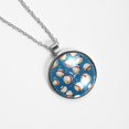 thumbnail image 4 of Baseball Elegant Glass Circular Pendant Necklace - Stylish and Trendy Jewelry for Women, 4 of 5