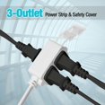 thumbnail image 4 of DURATECH Extension Cord, 3-Outlet Power Strip- 2 Prong, 16 Gauge- 12 Feet Indoor Extension Cord with Safety Cap, Perfect for Home, Office or Kitchen, White, ETL Listed, 2 Pack, 4 of 7