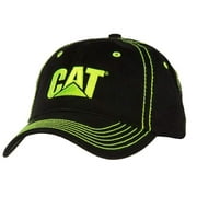 Caterpillar CAT Equipment Black Hi-Vis Safety Yellow/Green Contrast Stitch Cap/Hat