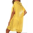 thumbnail image 4 of Swimsuit Cover Ups for Women, V Neck Hollow Out Swim Coverup Crochet Chiffon Summer Beach Cover Up Dress, 4 of 6