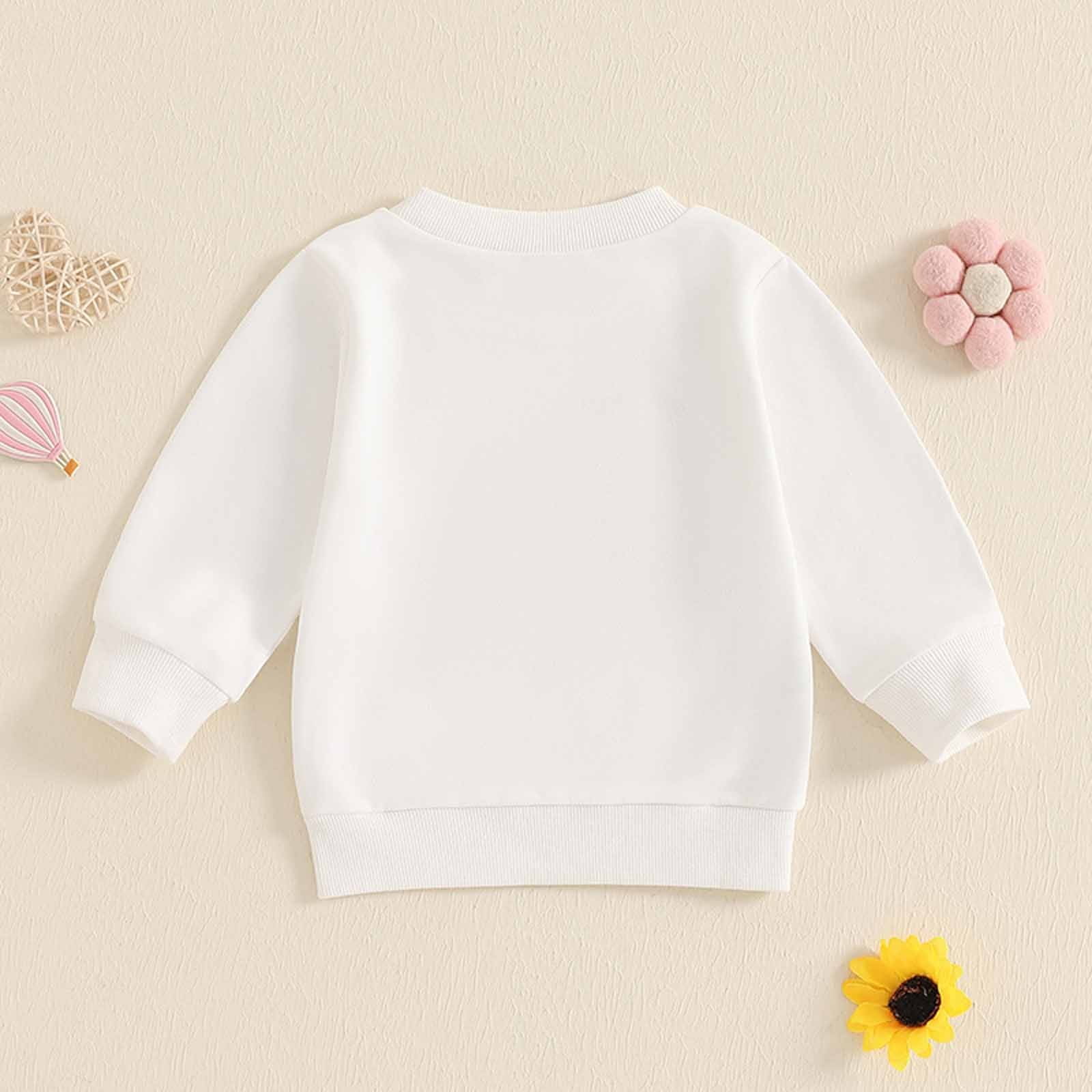 Posijego Baby Girls Cotton Sweatshirt Tops Heart Pattern Pullover Crew Neck Sweat Shirts for Toddler Girls