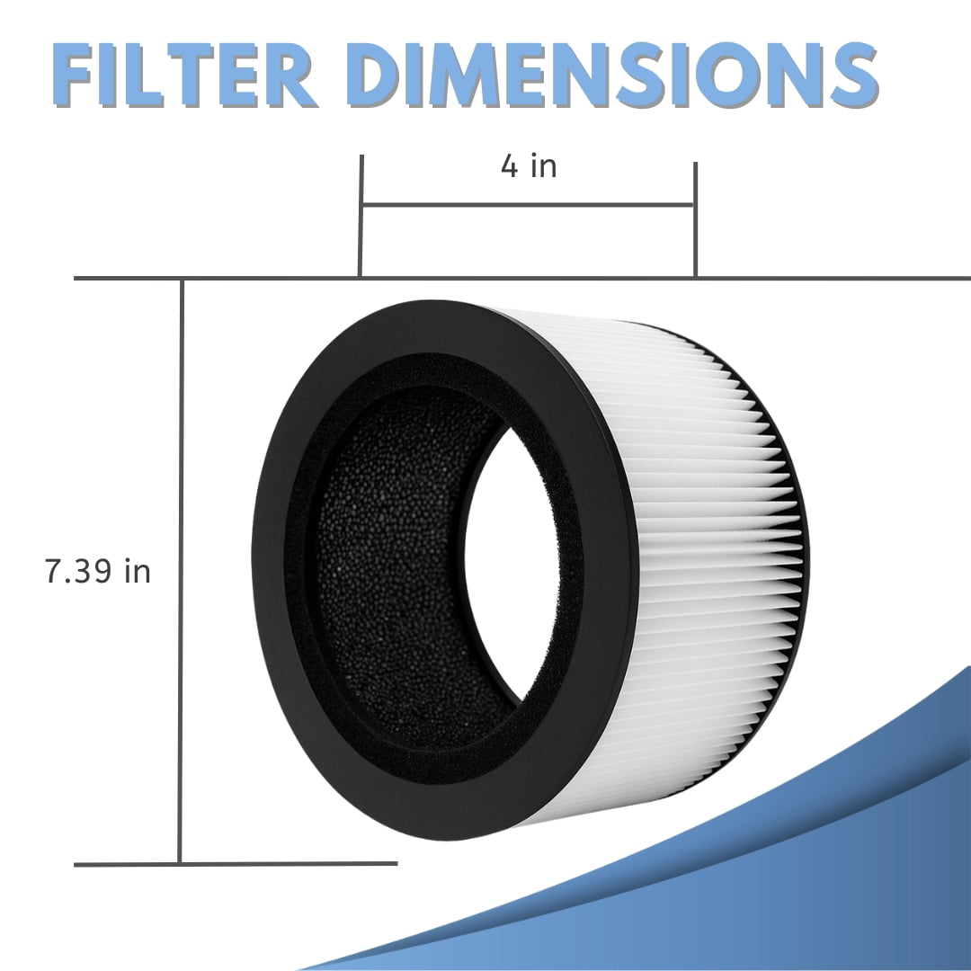 Nispira BAPF160 Replacement Filter for Bionaire Air Purifier BAP9360W BAP9260W 3-in-1 True HEPA Activated Carbon, 2 Packs