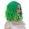 thumbnail image 2 of Xiao Hua Women's Fashion Wig Green Synthetic Short Hair Wig Curly Wig, 2 of 4