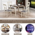 thumbnail image 4 of 5 Pieces Dining Table Set, Solid Wood Rectangle Dining Table with 4 Pcs Dining Chairs, 4 of 7