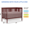 thumbnail image 5 of Goldzone 5-in-1 Convertible Crib, Non-Toxic Finishes, Cherry, 5 of 10