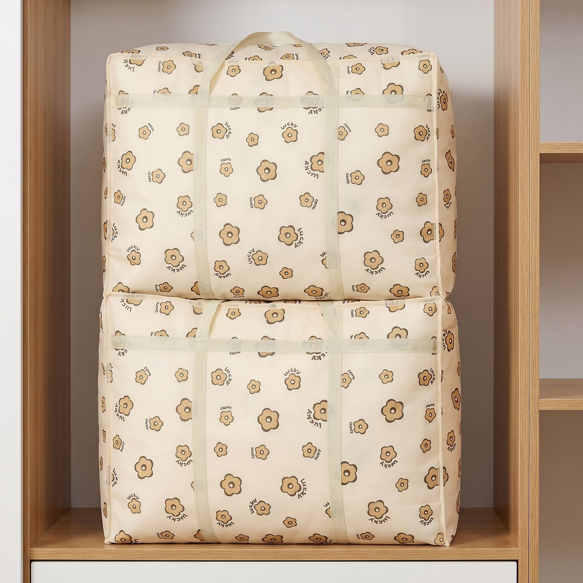 Unique Bargains Foldable Storage Bags for Organizing Clothing Flower 27.6"x19.7"x9.8"
