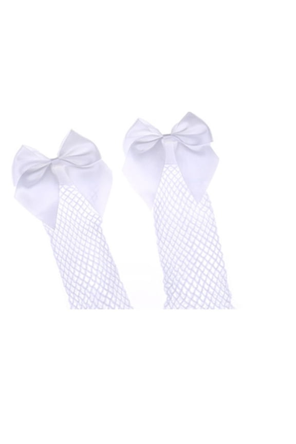 Girls Fishnet Socks Women's Casual Stretch Sheer Fishnet Net Socks Mesh Ankle High Bowknot Comfort